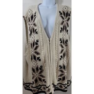 Lane Bryant Designs & Co. Tan Brown Beige 3/4 Zipper Knitted Vest 26 28 Stretchy